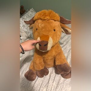 Plush Brown Bull Stuffed Animal - Kids Toy